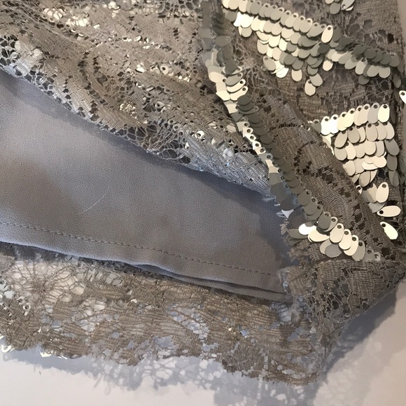 SANS SOUCI Gray Sequined Crop Top sz Med - Picture 4 of 8